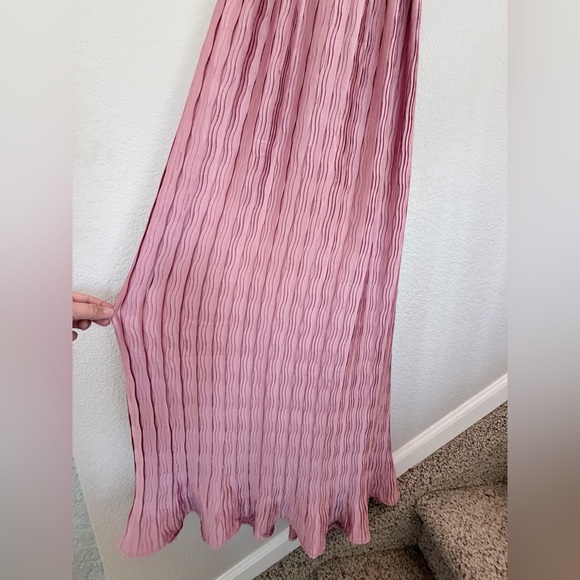 Lulus Alluring Aura mauve crochet lace crinkle backless maxi dress - Picture 6 of 10